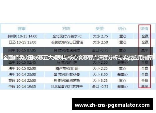 全面解读欧国联赛五大规则与核心竞赛要点深度分析与实战应用指南